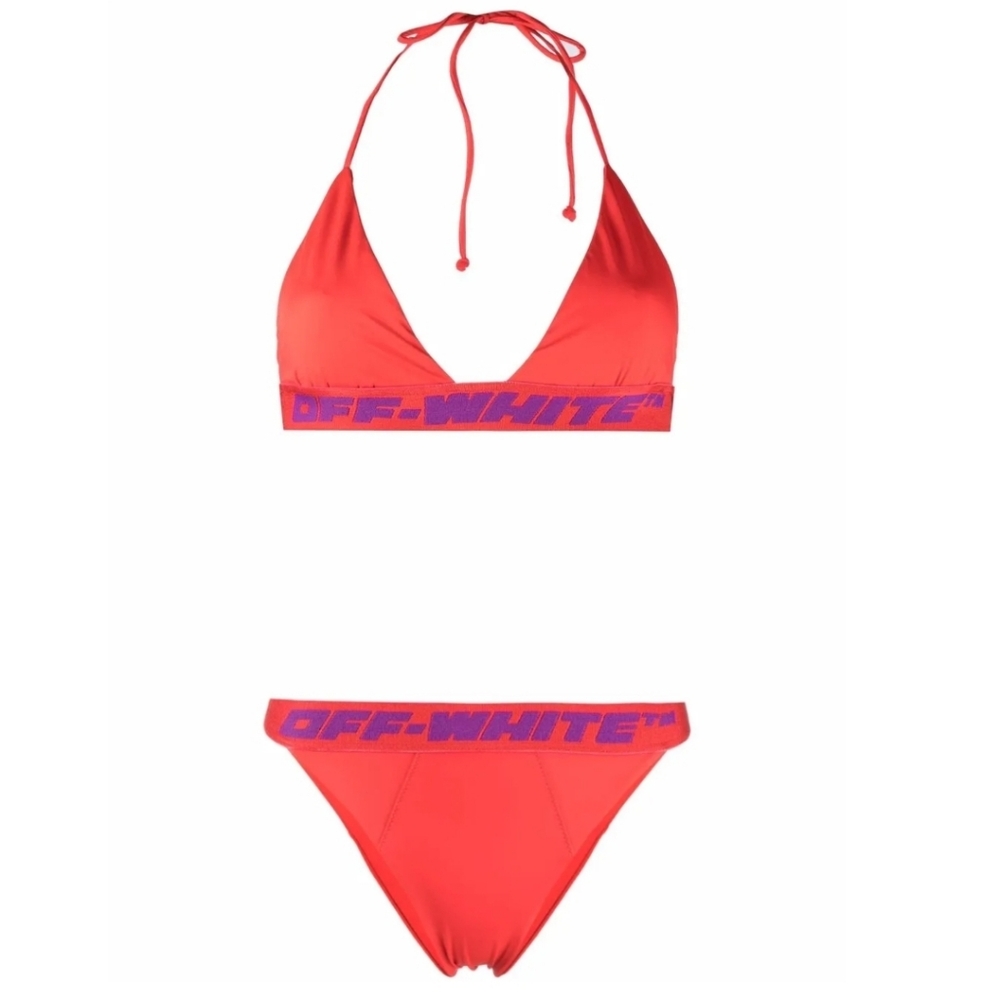 🆕 Off-White Red Bikini Tape Logo Band Sz EU 42